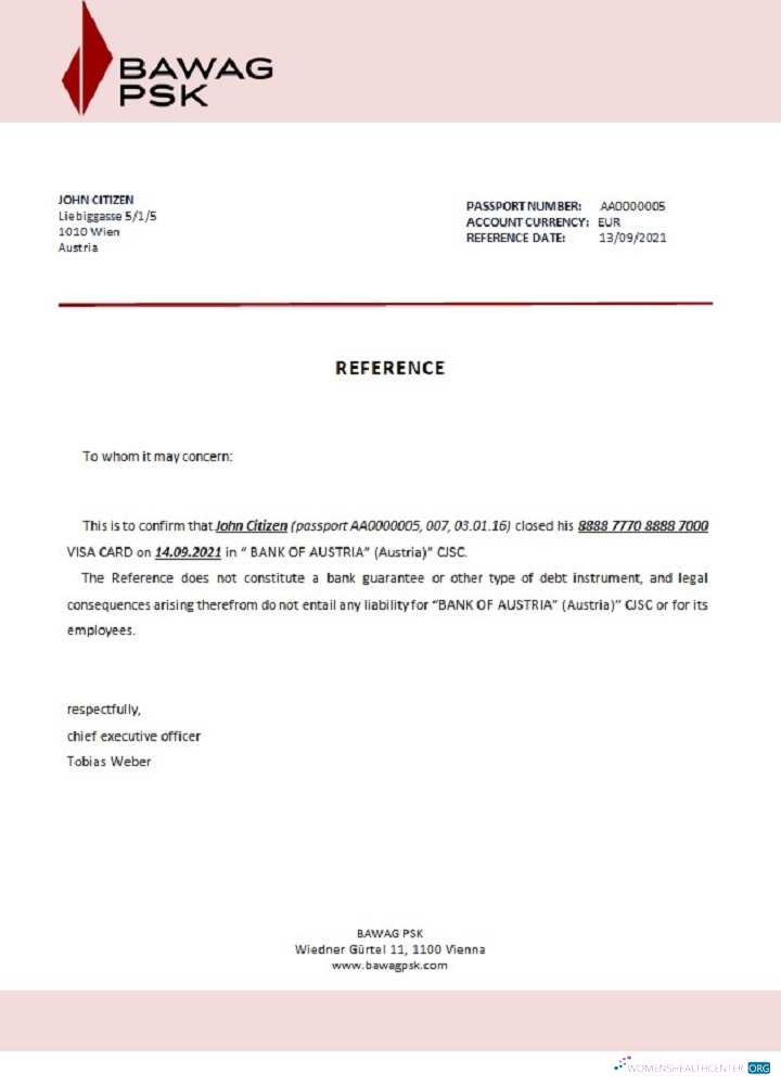 Download Austria BAWAG PSK closure reference Photoshop template